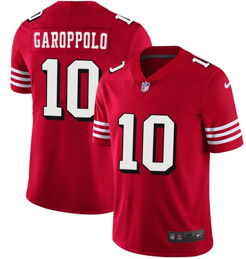 49ers #10 Jimmy Garoppolo Red Team Color Men’s Stitched NFL Vapor Untouchable II Jersey