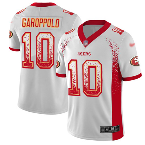49ers #10 Jimmy Garoppolo White Men’s Stitched NFL Rush Drift Fashion Jersey