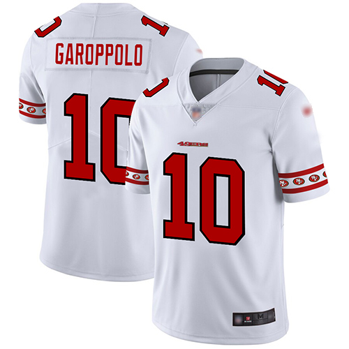 49ers #10 Jimmy Garoppolo White Men’s Stitched NFL Team Logo Fashion Jersey