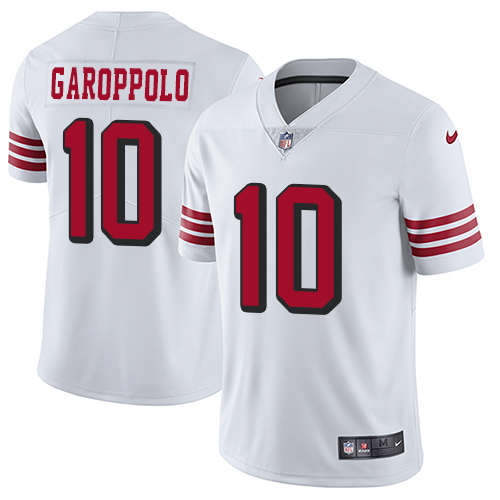 49ers #10 Jimmy Garoppolo White Rush Youth Stitched NFL Vapor Untouchable Jersey
