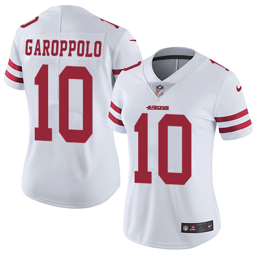 49ers #10 Jimmy Garoppolo White Women’s Stitched NFL Vapor Untouchable Jersey
