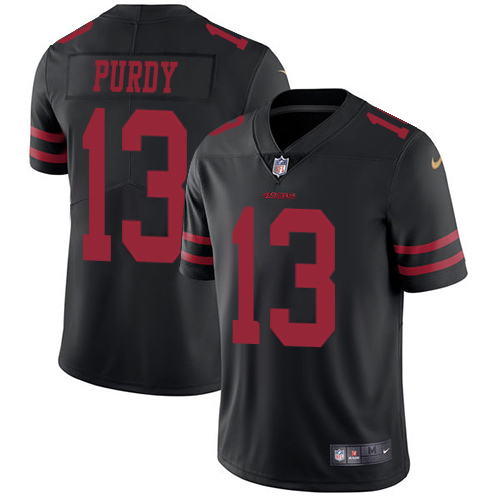49ers #13 Brock Purdy Black Alternate Youth Stitched NFL Vapor Untouchable Jersey