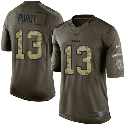 49ers #13 Brock Purdy Green Youth Stitched NFL 2015 Salute To Service Jersey