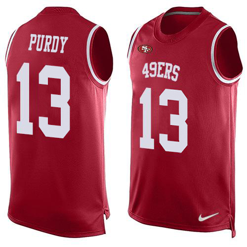 49ers #13 Brock Purdy Red Team Color Men’s Stitched NFL Tank Top Jersey