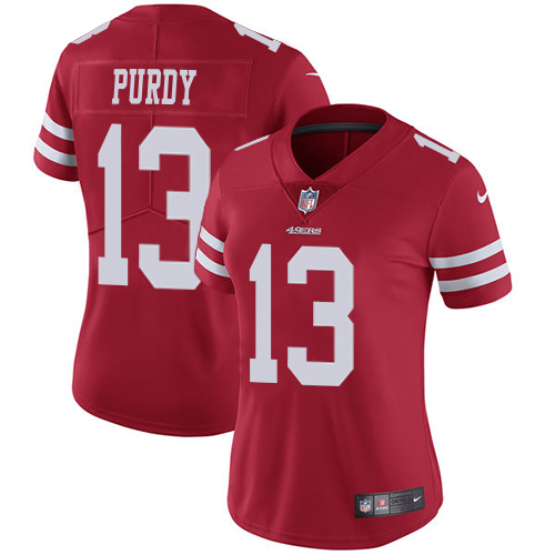 49ers #13 Brock Purdy Red Team Color Women’s Stitched NFL Vapor Untouchable Jersey