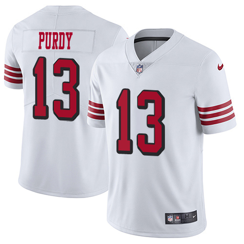49ers #13 Brock Purdy White Rush Men’s Stitched NFL Vapor Untouchable Jersey