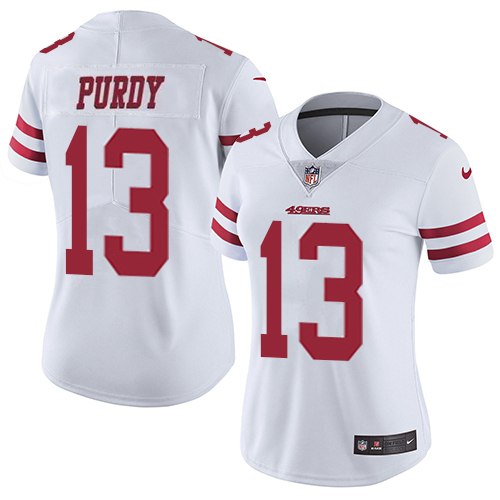 49ers #13 Brock Purdy White Women’s Stitched NFL Vapor Untouchable Jersey