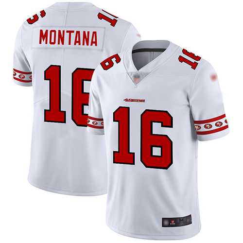 49ers #16 Joe Montana White Men’s Stitched NFL Team Logo Fashion Jersey