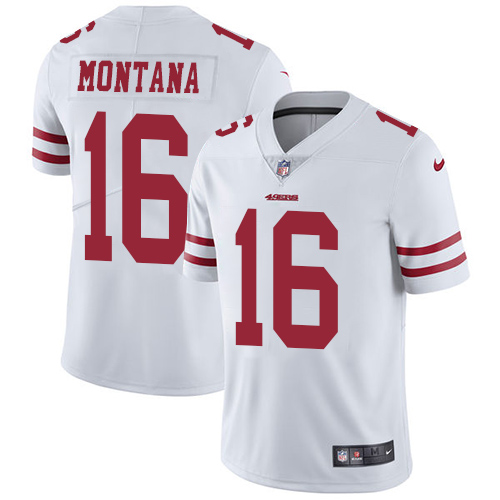 49ers #16 Joe Montana White Men’s Stitched NFL Vapor Untouchable Jersey