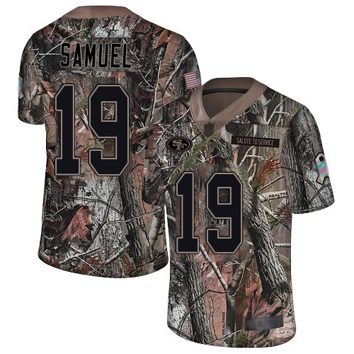 49ers #19 Deebo Samuel Camo Men’s Stitched NFL Rush Realtree Jersey