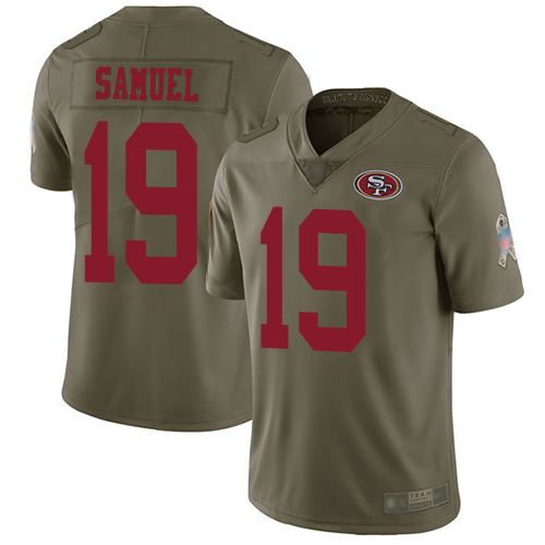 49ers #19 Deebo Samuel Olive Youth Stitched NFL 2017 Salute To Service Jersey