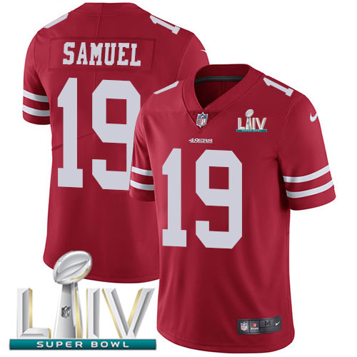 49ers #19 Deebo Samuel Red Super Bowl LIV 2020 Team Color Men’s Stitched NFL Vapor Untouchable Jersey