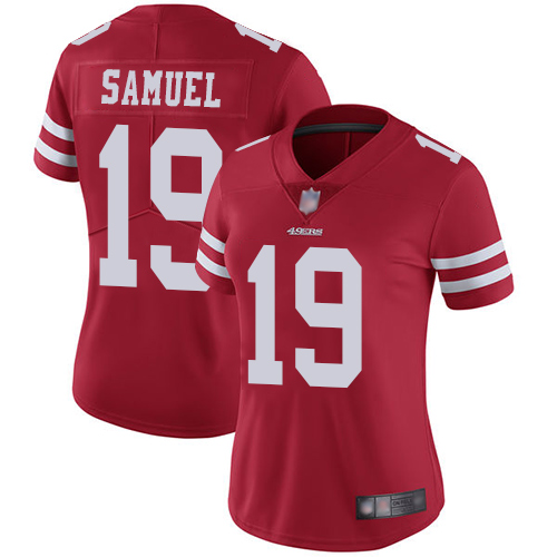 49ers #19 Deebo Samuel Red Team Color Women’s Stitched NFL Vapor Untouchable Jersey