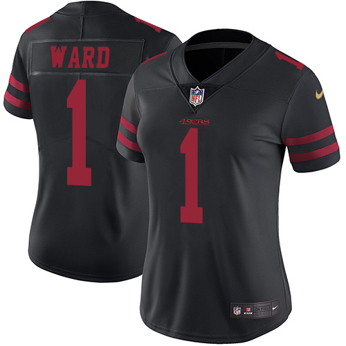 49ers #1 Jimmie Ward Black Alternate Women’s Stitched NFL Vapor Untouchable Jersey