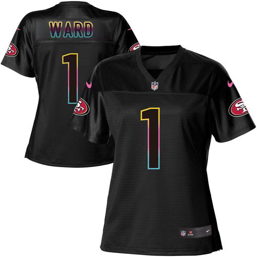 49ers #1 Jimmie Ward Black Women’s NFL Fashion Game Jersey