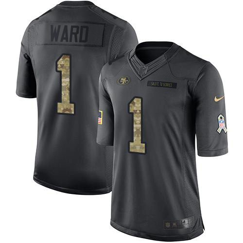 49ers #1 Jimmie Ward Black Youth Stitched NFL 2016 Salute To Service Jersey