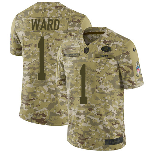 49ers #1 Jimmie Ward Camo Men’s Stitched NFL 2018 Salute To Service Jersey