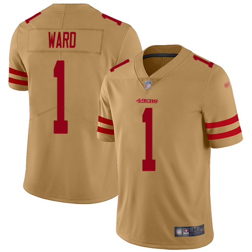 49ers #1 Jimmie Ward Gold Men’s Stitched NFL Inverted Legend Jersey