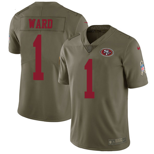 49ers #1 Jimmie Ward Olive Men’s Stitched NFL 2017 Salute To Service Jersey