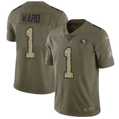 49ers #1 Jimmie Ward Olive/Camo Men’s Stitched NFL 2017 Salute To Service Jersey
