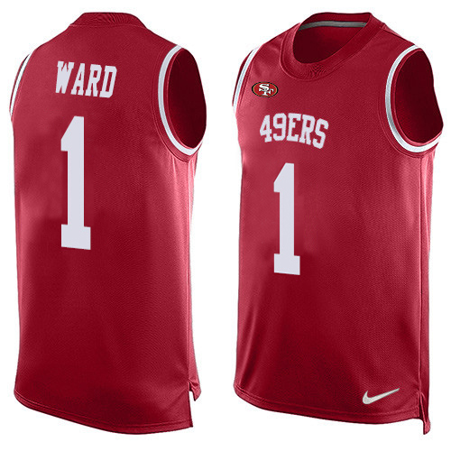 49ers #1 Jimmie Ward Red Team Color Men’s Stitched NFL Tank Top Jersey