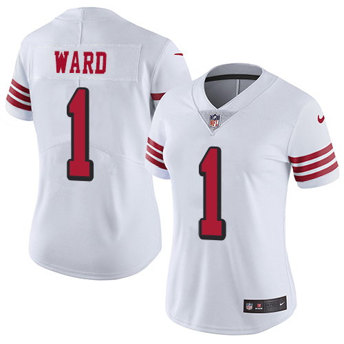 49ers #1 Jimmie Ward White Rush Women’s Stitched NFL Vapor Untouchable Jersey