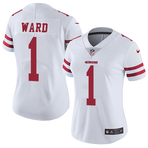 49ers #1 Jimmie Ward White Women’s Stitched NFL Vapor Untouchable Jersey