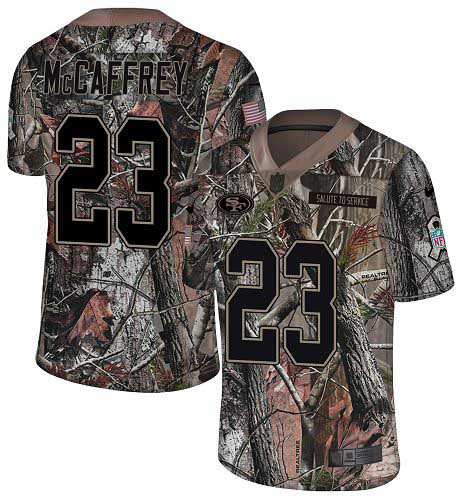 49ers #23 Christian McCaffrey Camo Men’s Stitched NFL Rush Realtree Jersey