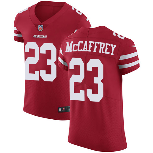 49ers #23 Christian McCaffrey Red Team Color Men’s Stitched NFL Vapor Untouchable Elite Jersey