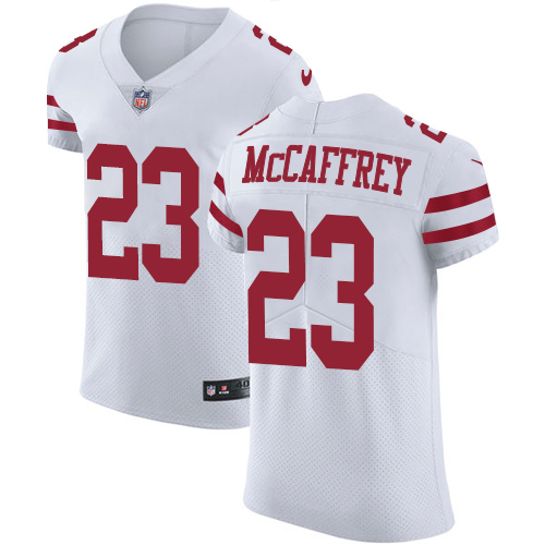 49ers #23 Christian McCaffrey White Men’s Stitched NFL Vapor Untouchable Elite Jersey