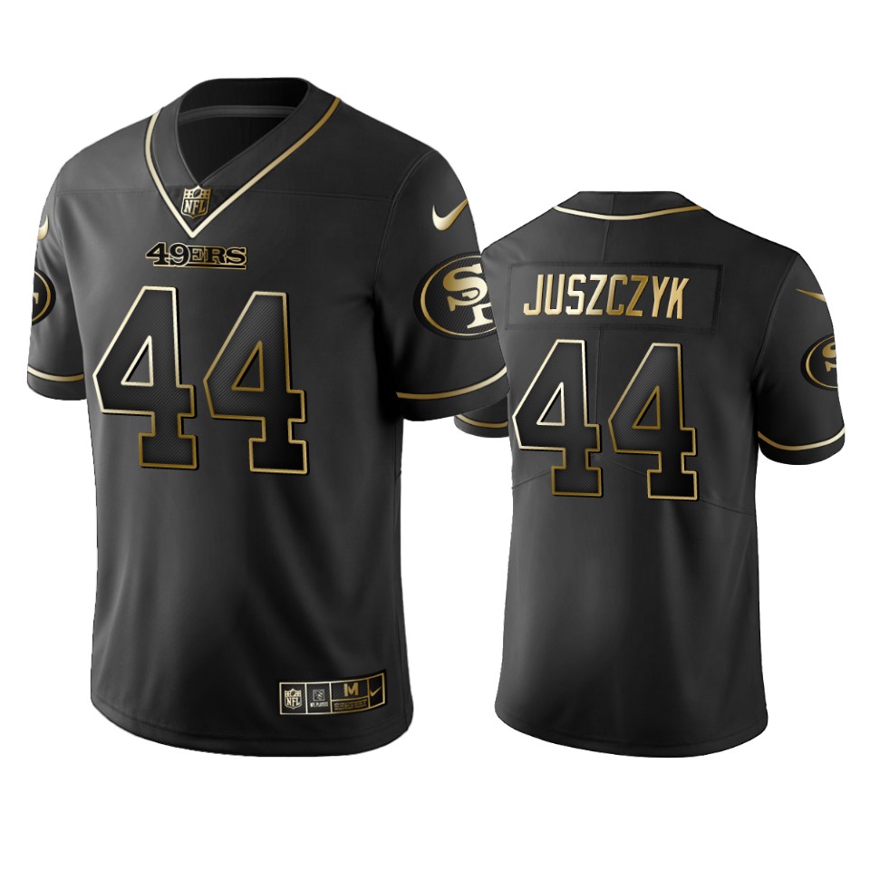 49ers #44 Kyle Juszczyk Black Golden Edition Stitched NFL Jersey