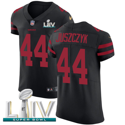 49ers #44 Kyle Juszczyk Black Super Bowl LIV 2020 Alternate Men’s Stitched NFL Vapor Untouchable Elite Jersey