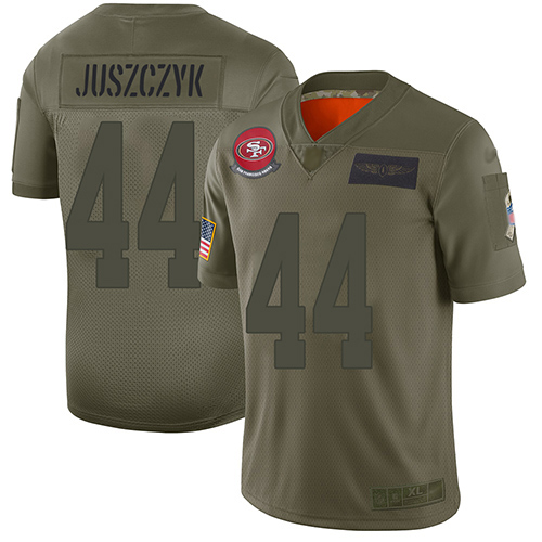 49ers #44 Kyle Juszczyk Camo Men’s Stitched NFL 2019 Salute To Service Jersey
