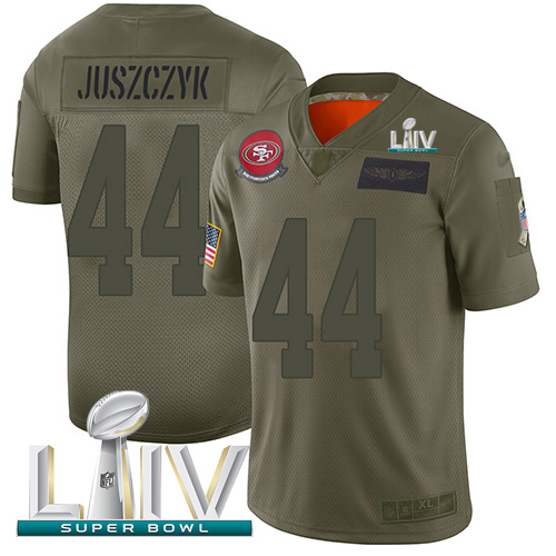 49ers #44 Kyle Juszczyk Camo Super Bowl LIV 2020 Men’s Stitched NFL 2019 Salute To Service Jersey