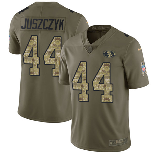 49ers #44 Kyle Juszczyk Olive/Camo Youth Stitched NFL 2017 Salute To Service Jersey