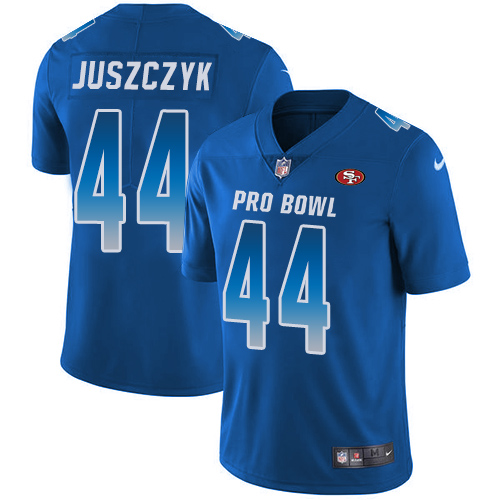 49ers #44 Kyle Juszczyk Royal Men’s Stitched NFL NFC 2018 Pro Bowl Jersey