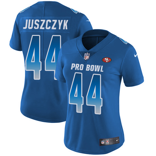 49ers #44 Kyle Juszczyk Royal Women’s Stitched NFL NFC 2019 Pro Bowl Jersey