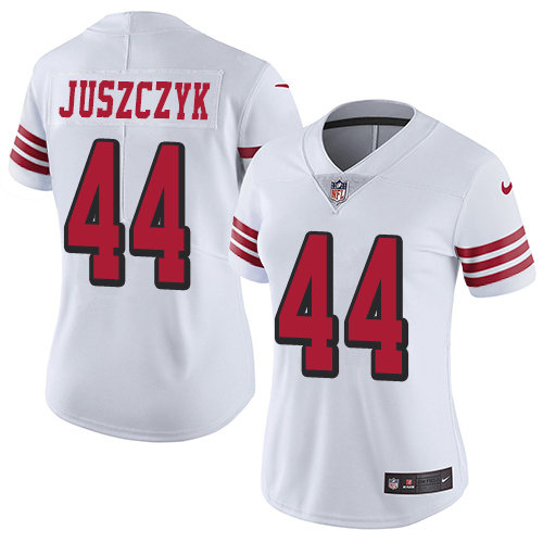 49ers #44 Kyle Juszczyk White Rush Women’s Stitched NFL Vapor Untouchable Jersey