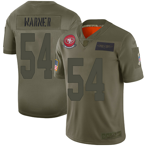 49ers #54 Fred Warner Camo Men’s Stitched NFL 2019 Salute To Service Jersey