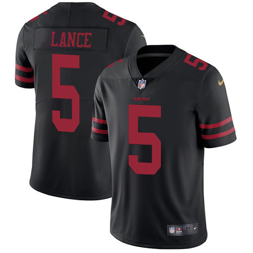 49ers #5 Trey Lance Black Alternate Men’s Stitched NFL Vapor Untouchable Jersey