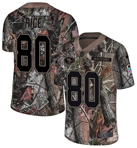 49ers #80 Jerry Rice Camo Youth Stitched NFL Rush Realtree Jersey