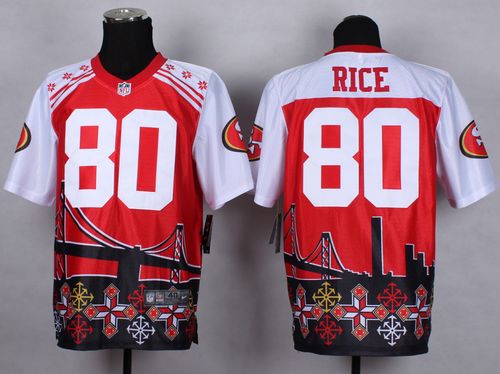 49ers #80 Jerry Rice Red Men’s Stitched NFL Elite Noble Fashion Jersey