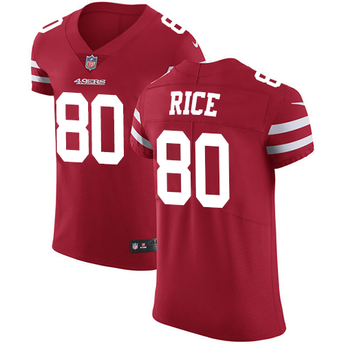 49ers #80 Jerry Rice Red Team Color Men’s Stitched NFL Vapor Untouchable Elite Jersey