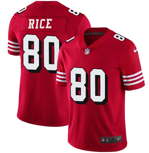 49ers #80 Jerry Rice Red Team Color Men’s Stitched NFL Vapor Untouchable II Jersey