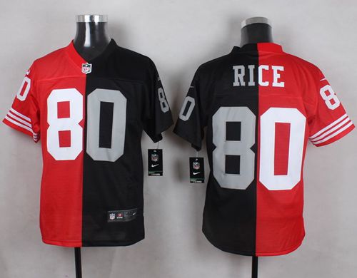 49ers #80 Jerry Rice Red/Black Two Tone Oakland Raiders Men’s Stitched NFL Jersey