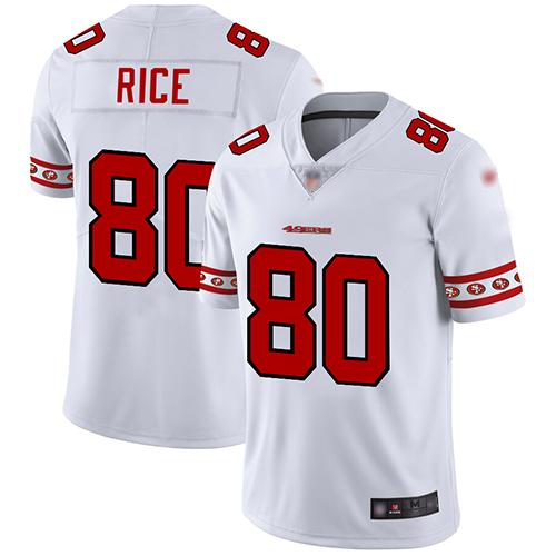 49ers #80 Jerry Rice White Men’s Stitched NFL Team Logo Fashion Jersey