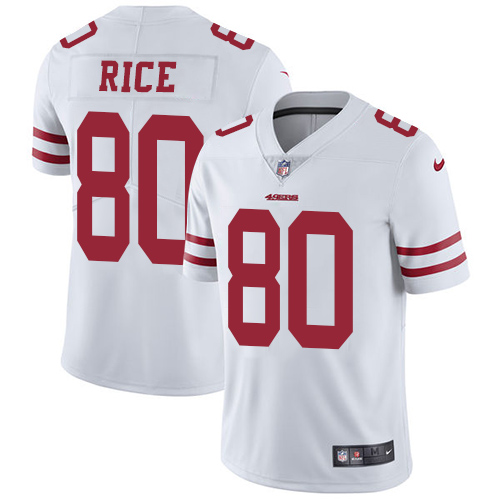 49ers #80 Jerry Rice White Men’s Stitched NFL Vapor Untouchable Jersey