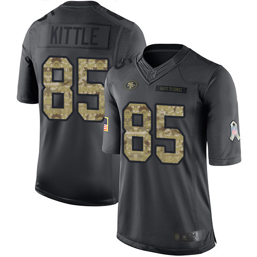 49ers #85 George Kittle Black Men’s Stitched NFL 2016 Salute To Service Jersey