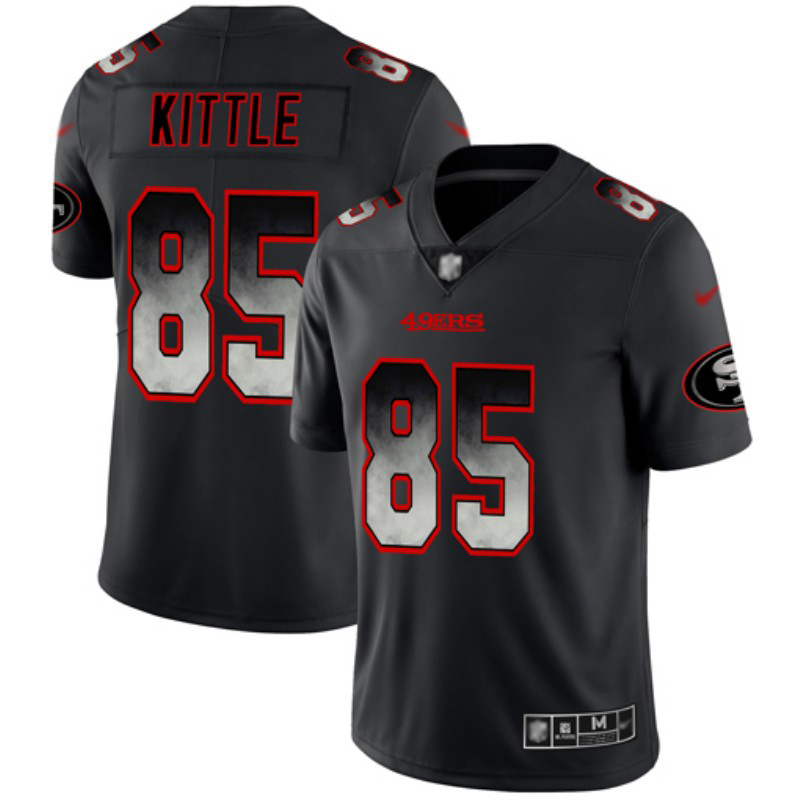 49ers #85 George Kittle Black Men’s Stitched NFL Vapor Untouchable Smoke Fashion Jersey