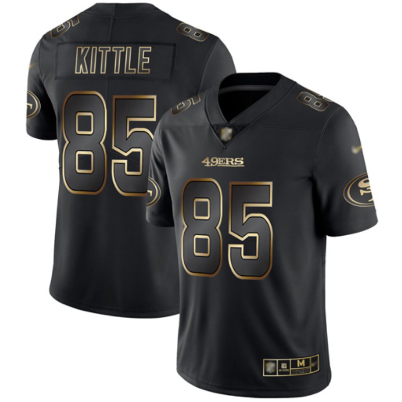 49ers #85 George Kittle Black/Gold Men’s Stitched NFL Vapor Untouchable Jersey